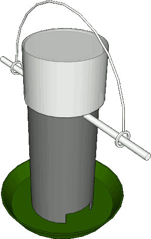 mangeoire avec une chute de tuyau PVC