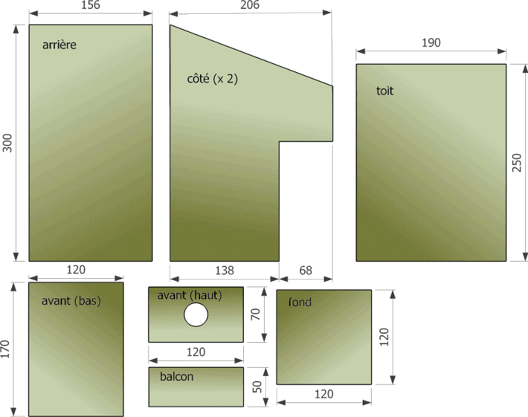 découpe de nichoir à balcon