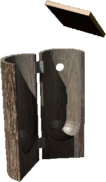 nichoir bûche évidée ouvert