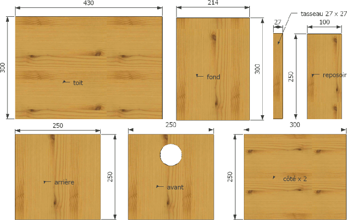 découpe de nichoir pour le faucon crécerelette