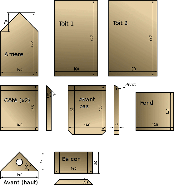 découpe d'un nichoir à balcon