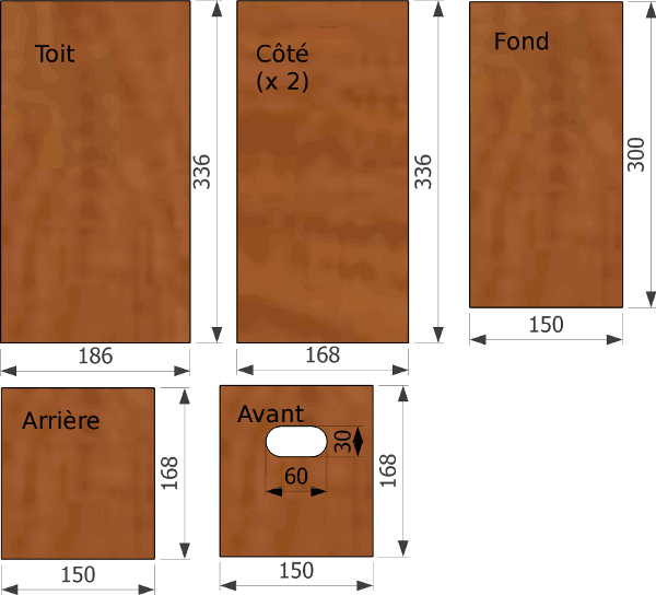 découpe de nichoir pour martinet noir