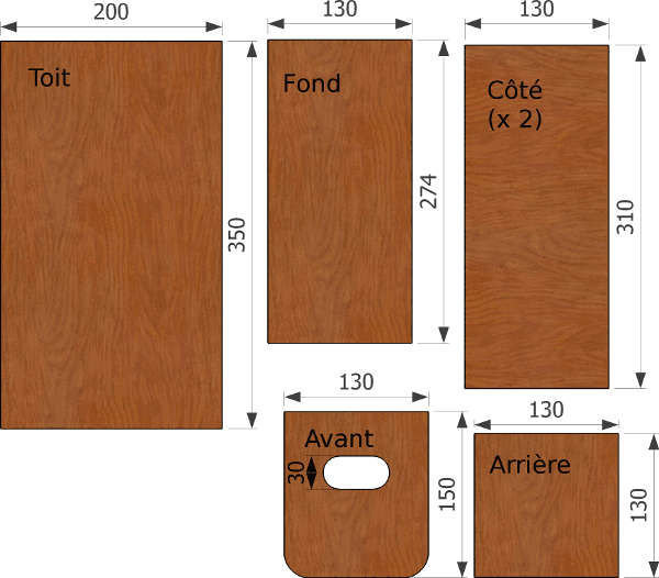 découpe de nichoir type eggler pour martinet noir