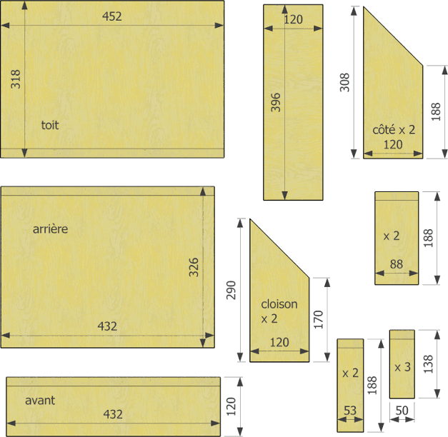 découpe de nichoir à moineaux