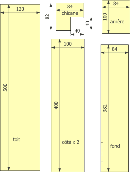 découpe du nichoir pour Traquet motteux