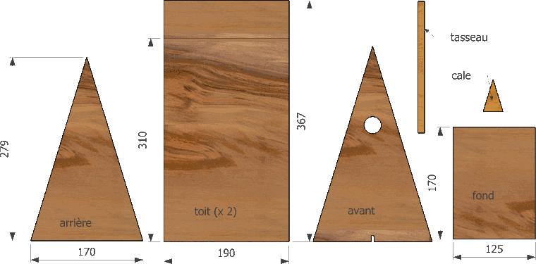 découpe du nichoir en toit 3