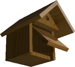 variante du nichoir à balcon, ouverture