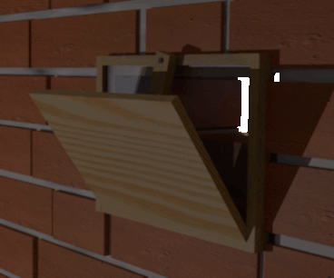 cavité dans un mur de briques. vue arrière