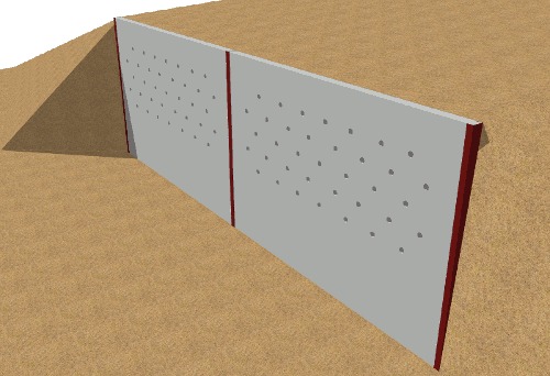 paroi en béton pour hirondelles de rivage