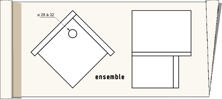 nichoir en losange à tiroir