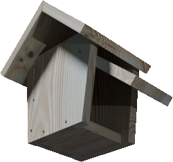 nichoir avec trou d'envol triangulaire (ouverture)