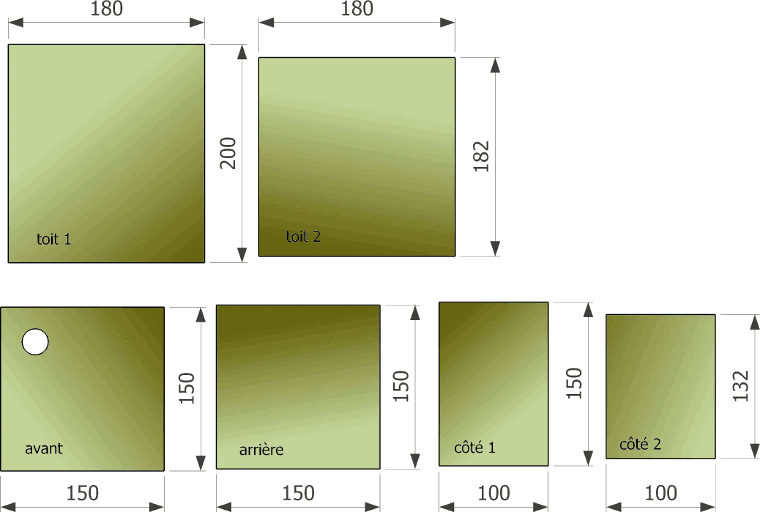 découpe de nichoir en losange