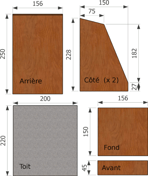 découpe de nichoir ouvert