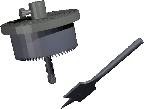 la mèche et la scie cloche