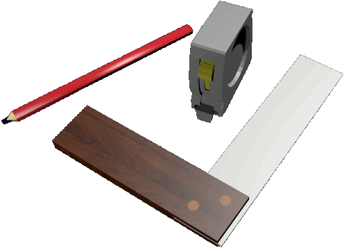 le mètre, le crayon et l'équerre