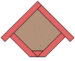 coupe d'un nichoir en losange