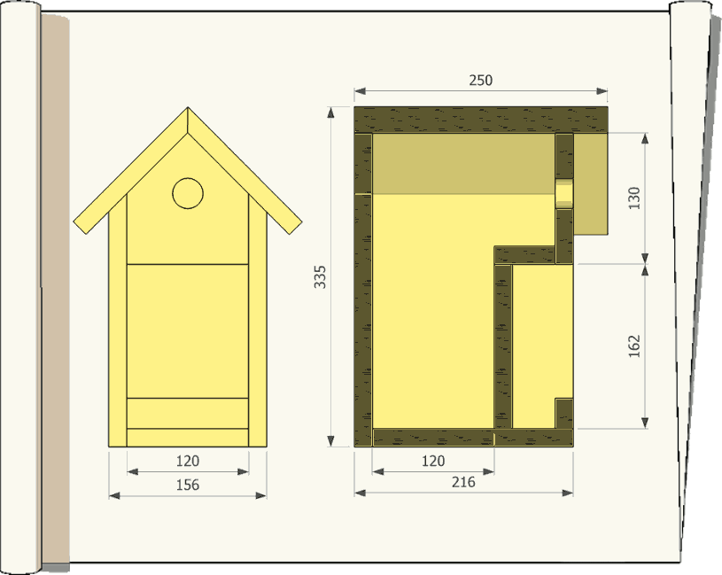 plan de nichoir à balcon avec mangeoire