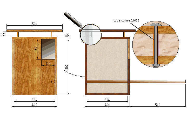 plan de nichoir extérieur pour chouette effraie