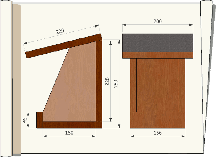 plan de nichoir ouvert