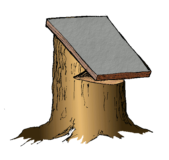 souche aménagée en nichoir