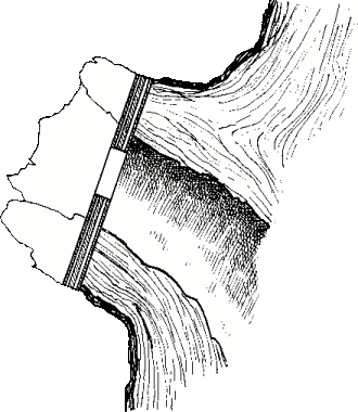 coupe d'un trou naturelaménagé